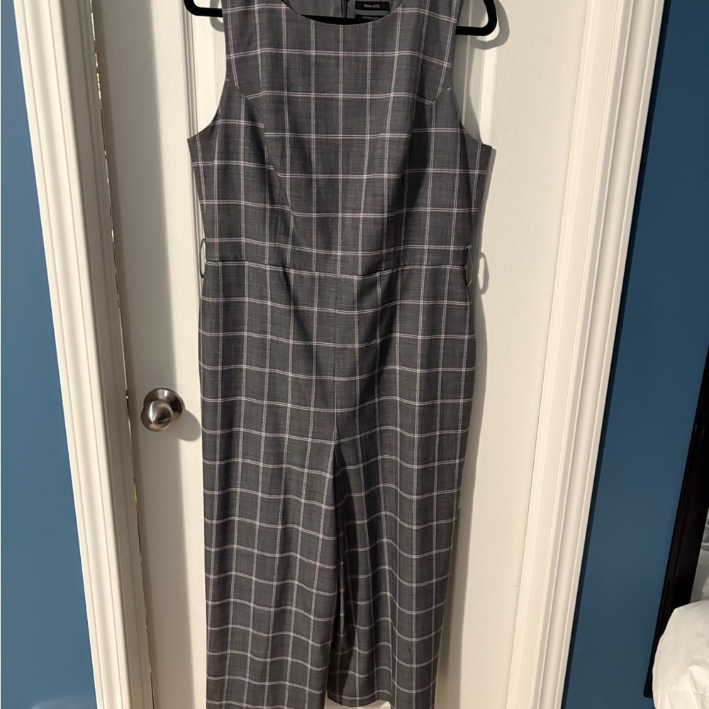 RW&CO. Charcoal Plaid Ladies Jumpsuit